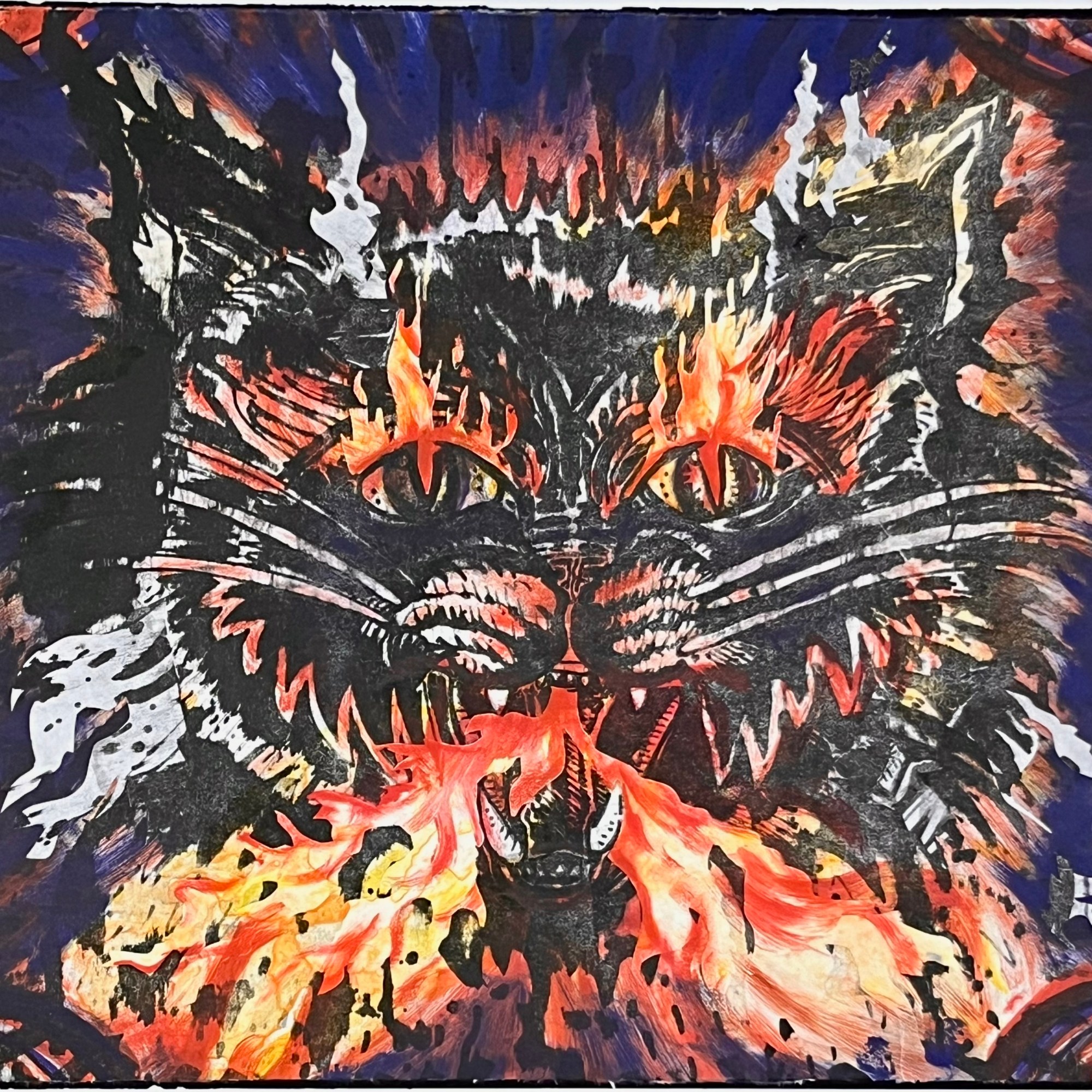 An image of a monotype print including collage and chine colle by Liz Bannish